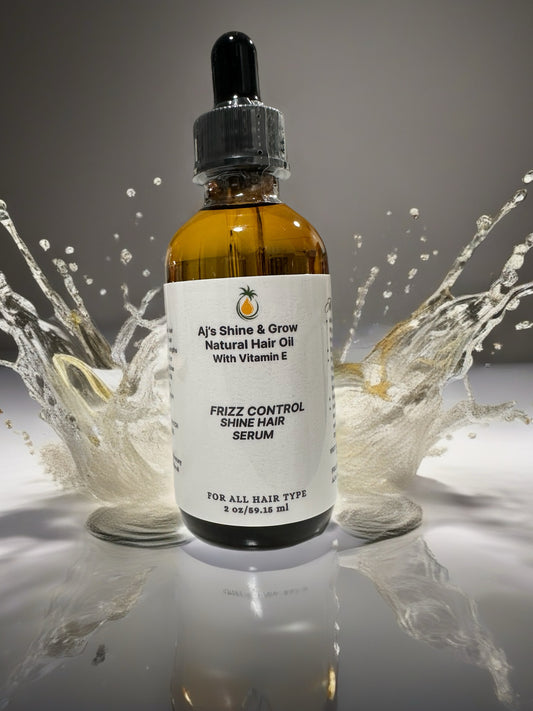 2 oz Bottle Aj’s Shine Grow Natural Hair Oil Frizz Control Shine Hair Serum