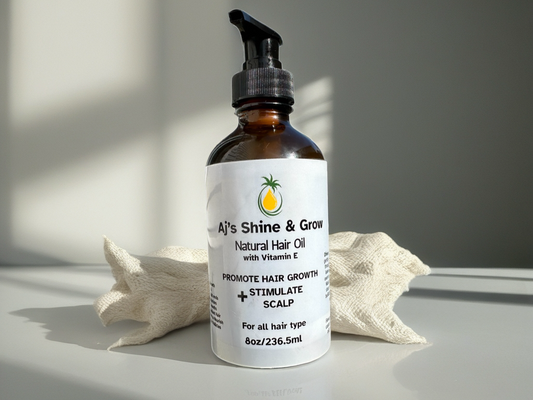 8 oz Bottle Aj's Shine & Grow Natural Hair Oil