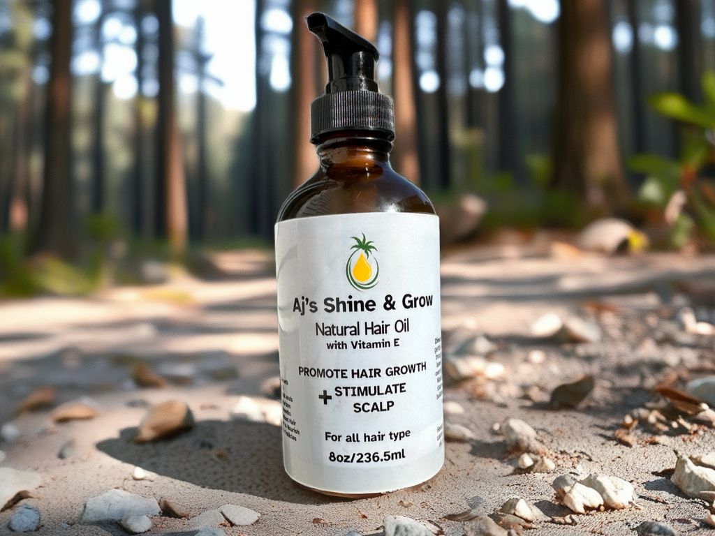 8 oz Bottle Aj's Shine & Grow Natural Hair Oil