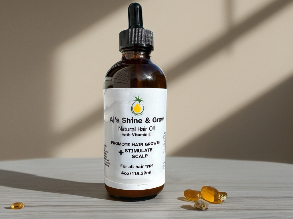 4 oz Bottle Aj's Shine & Grow Natural Hair Oil