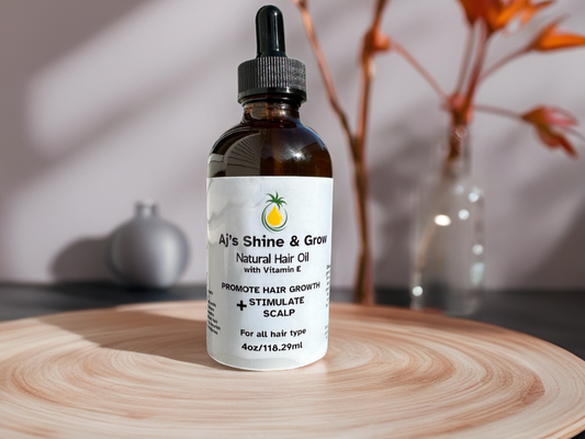 4 oz Bottle Aj's Shine & Grow Natural Hair Oil