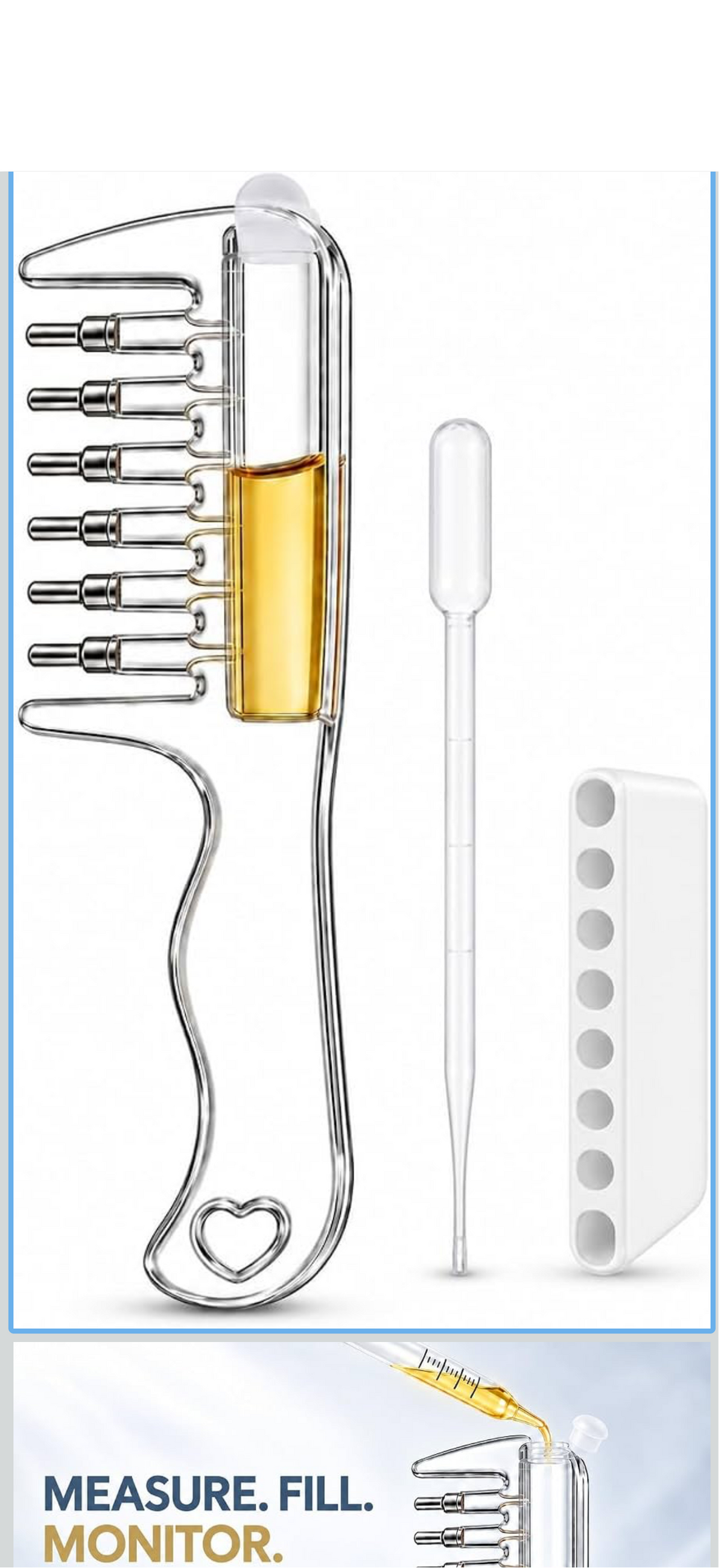 Scalp Oil Applicator Comb Set With Stainless Steel Roller balls