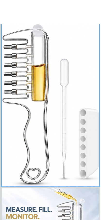 Scalp Oil Applicator Comb Set With Stainless Steel Roller balls